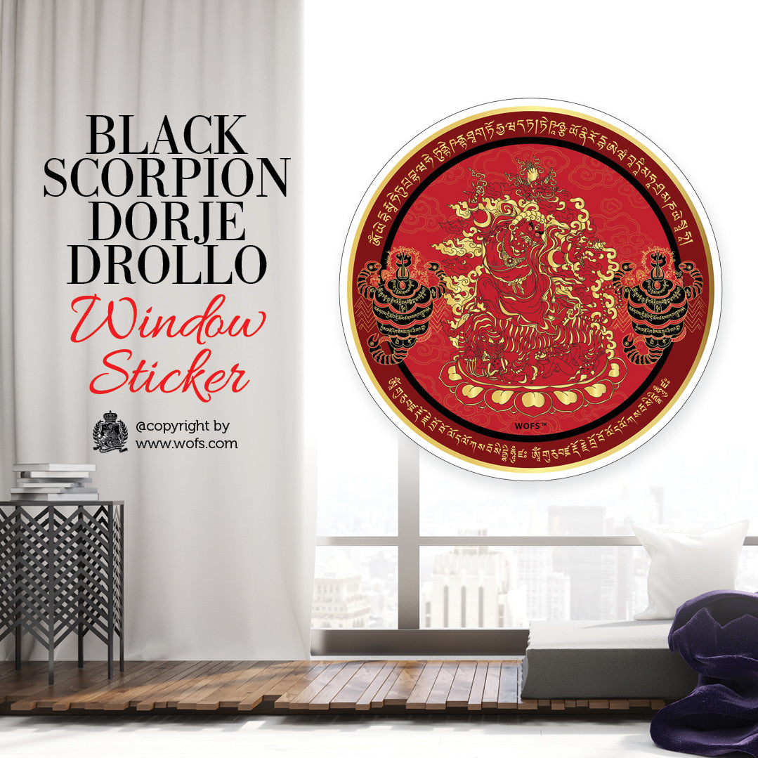 4751 - Black Scorpion Dorje Drollo Window Sticker V2 (2 Pieces)