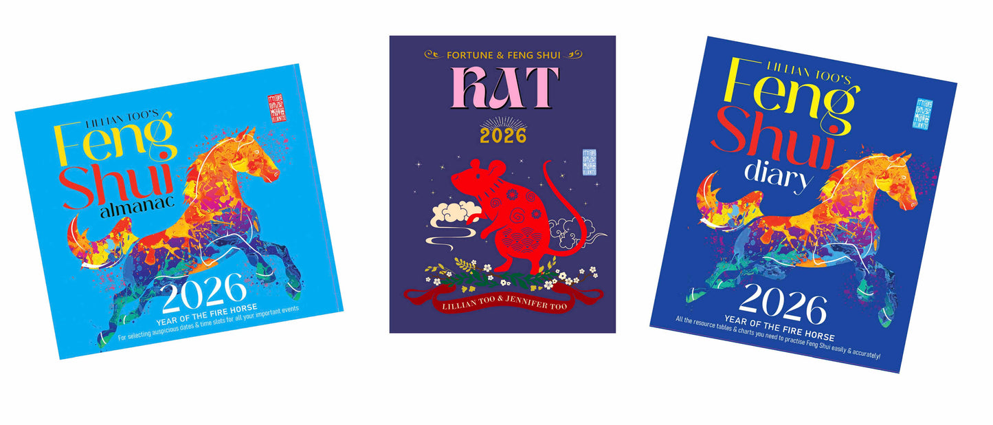 3 BOOKS COMBO - RAT - Lillian Too & Jennifer Too Fortune & Feng Shui, FS Diary, FS Almanac 2026 - PRE-ORDER