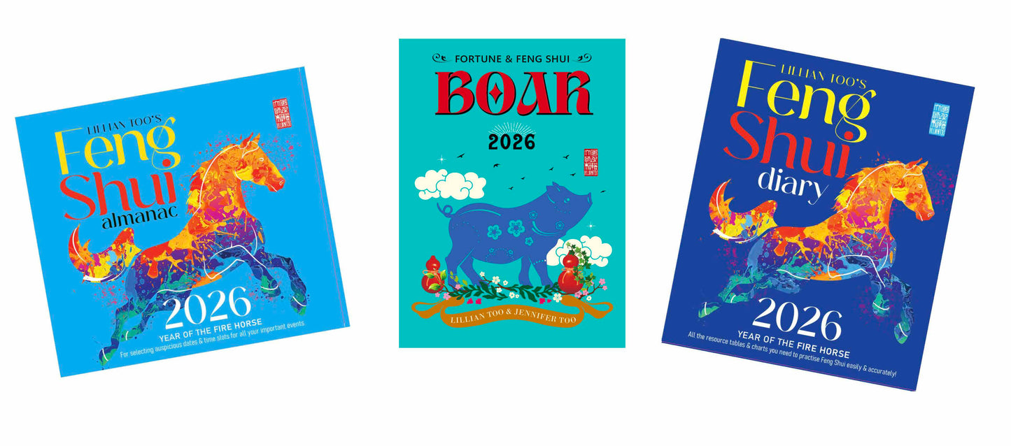 3 BOOKS COMBO - BOAR - Lillian Too & Jennifer Too Fortune & Feng Shui, FS Diary, FS Almanac 2026 - PRE-ORDER