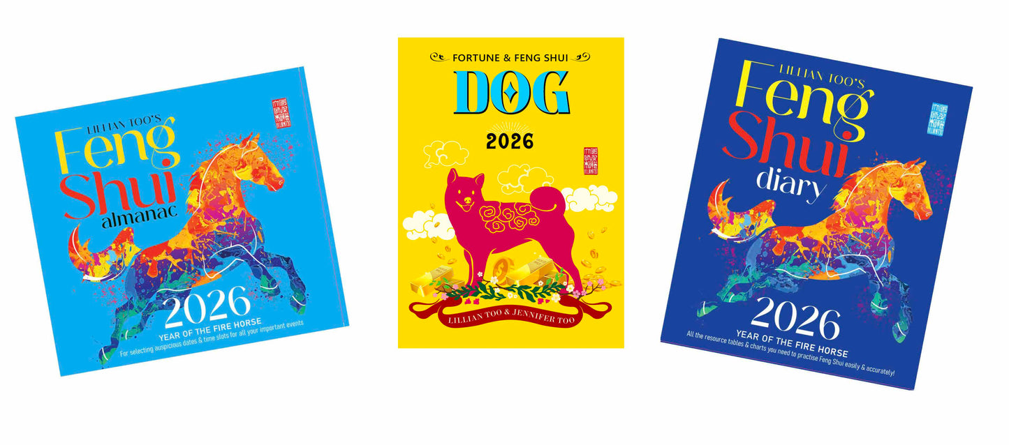 3 BOOKS COMBO - DOG - Lillian Too & Jennifer Too Fortune & Feng Shui, FS Diary, FS Almanac 2026 - PRE-ORDER