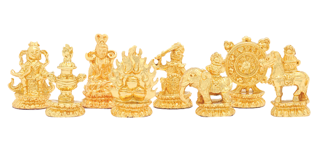 Seven Royal Emblems of Royalty - 11 Inches Height - Gold Color