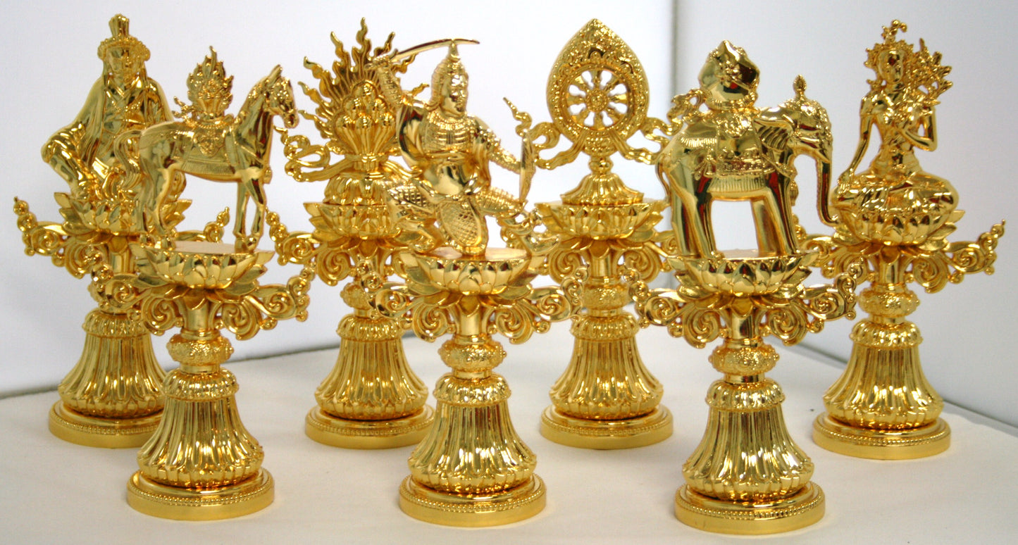 Seven Royal Emblems of Royalty - 11 Inches Height - Gold Color