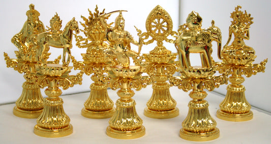 Seven Royal Emblems of Royalty - 11 Inches Height - Gold Color