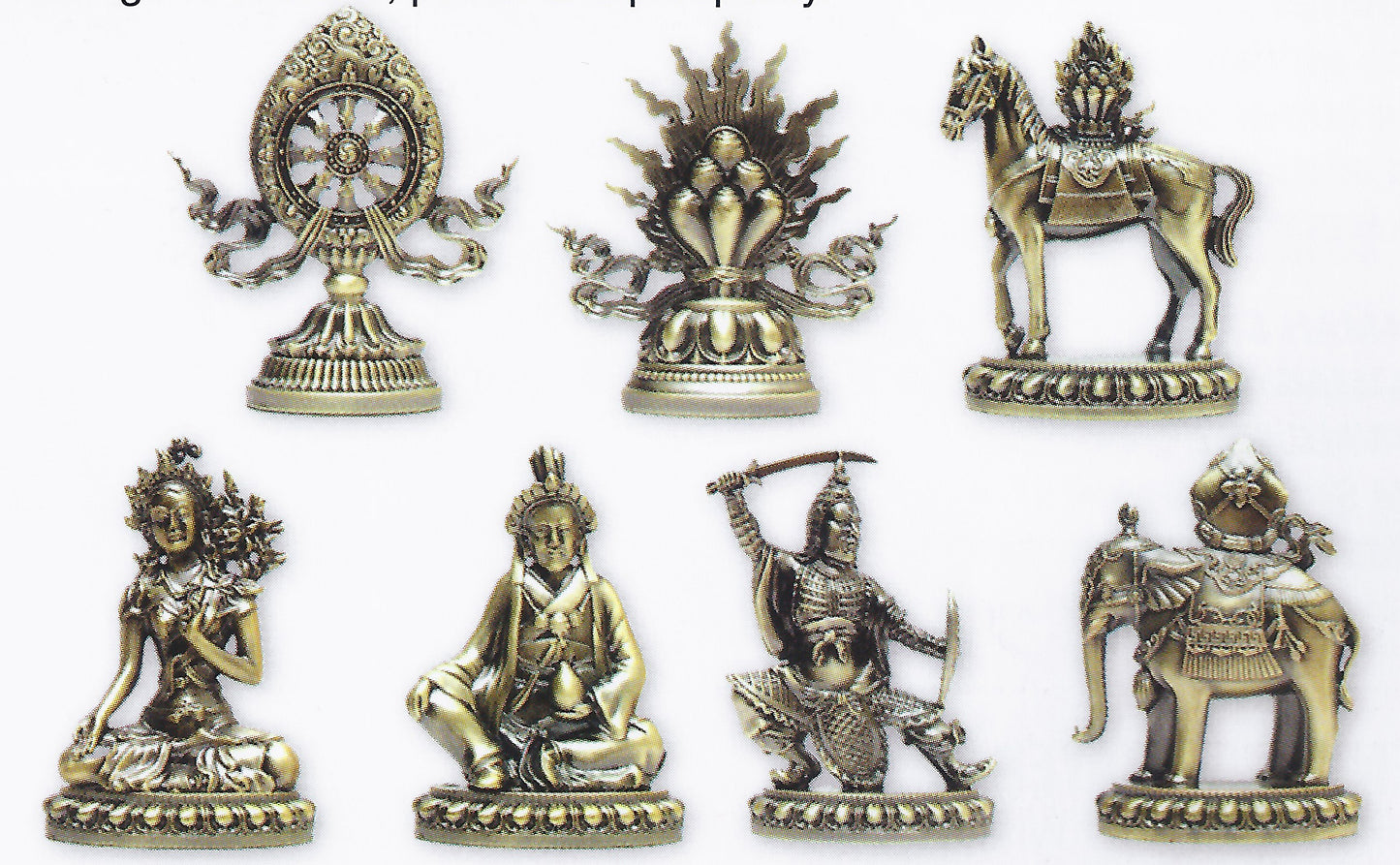 Seven Royal Emblems of Royalty - 11 Inches Height - Gold Color