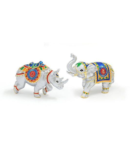 Active Rhinoceros & Elephant (7622)
