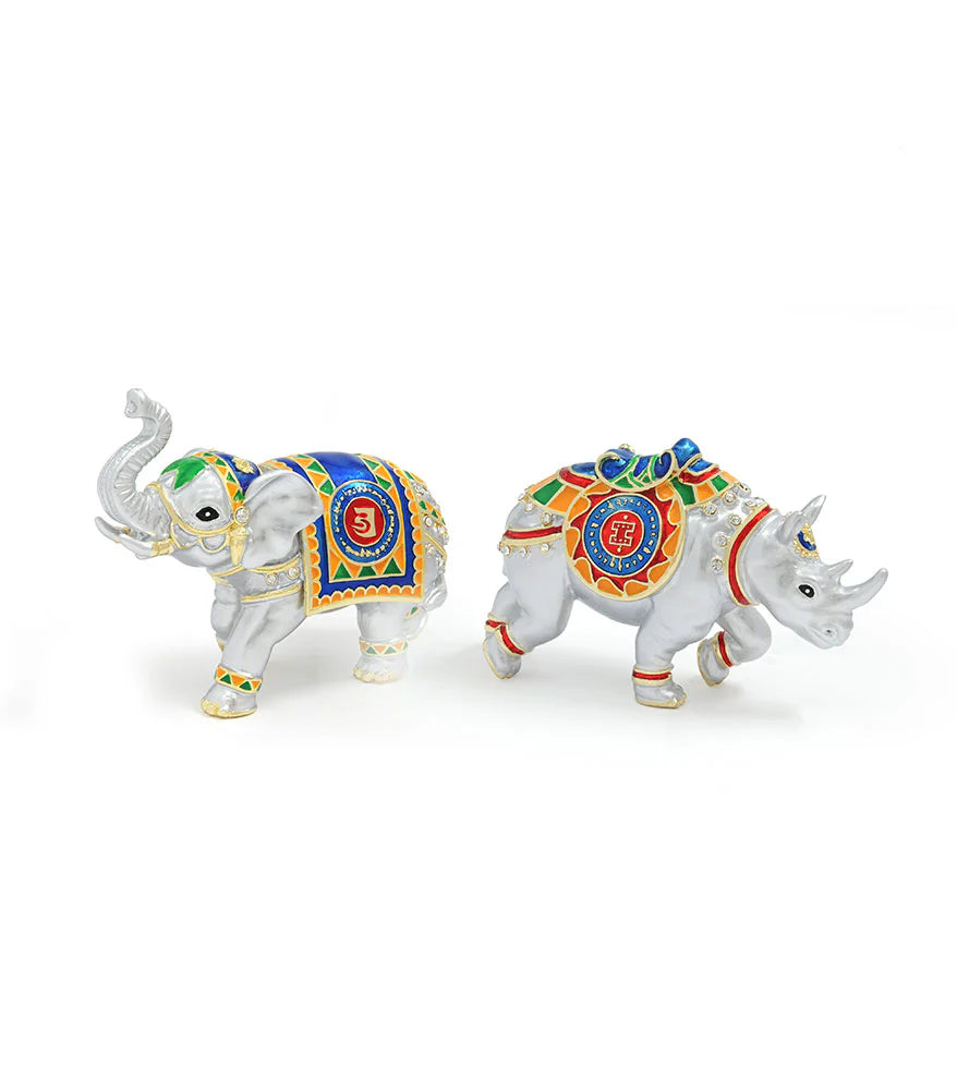 Active Rhinoceros & Elephant (7622)
