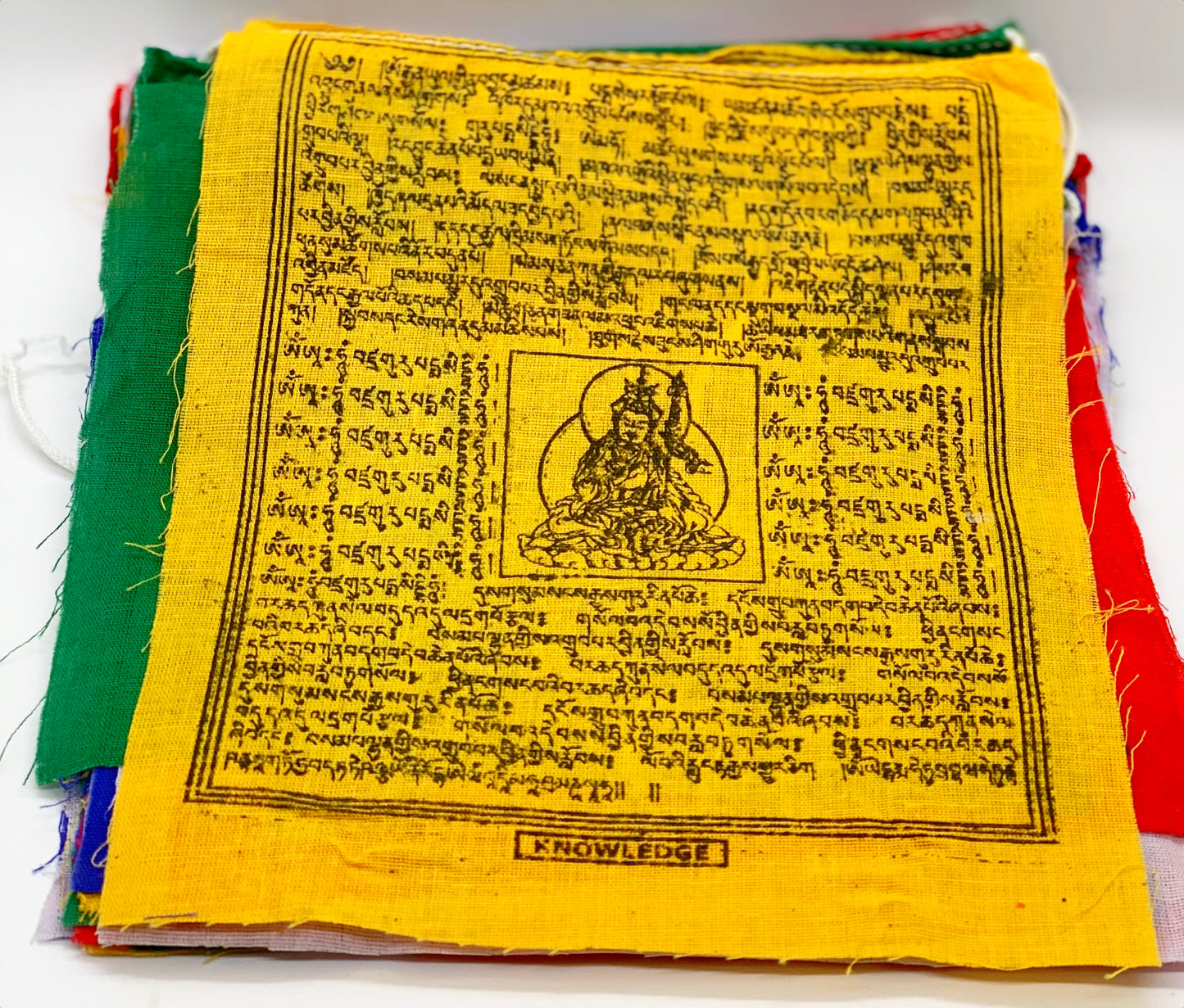 4797 - Tibetan Mixed Buddha and Wind Horse Prayer Flags (7 1/2 Inches x 6 1/2 Inches)
