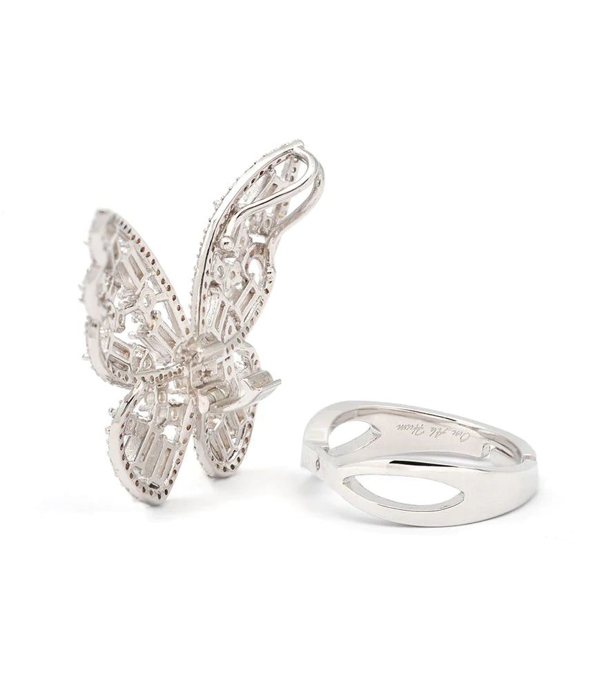 Butterfly Ring With Om Ah Hum Mantra