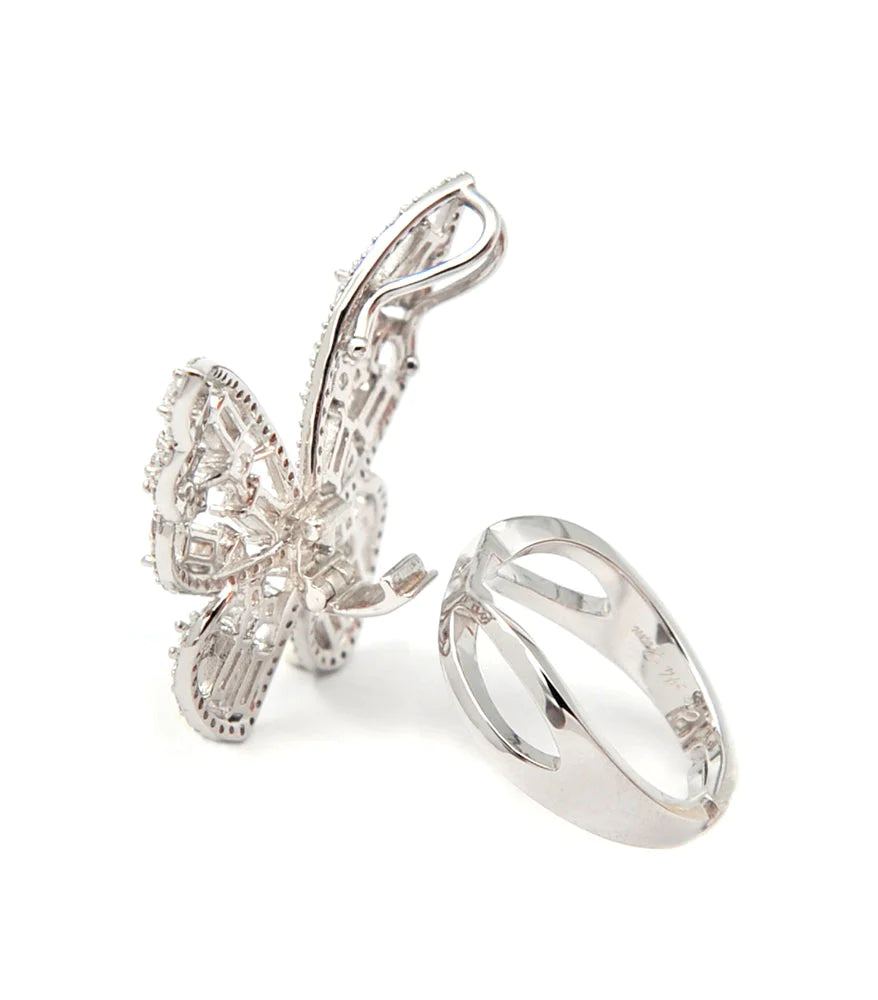 Butterfly Ring With Om Ah Hum Mantra