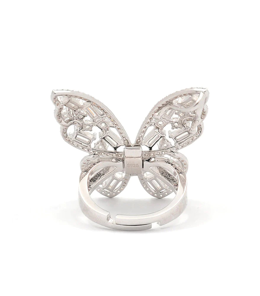 Butterfly Ring With Om Ah Hum Mantra