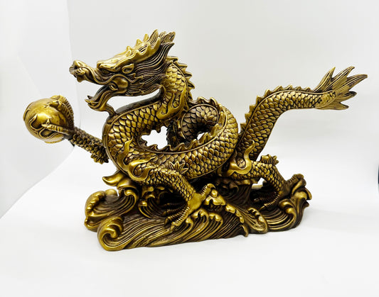 10076 - Brass Water Dragon - 8.5 Inches Length