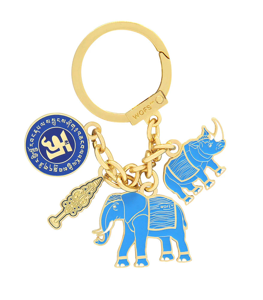 6808 - Elephant & Rhinoceros With Ksitigarbha Staff Amulet