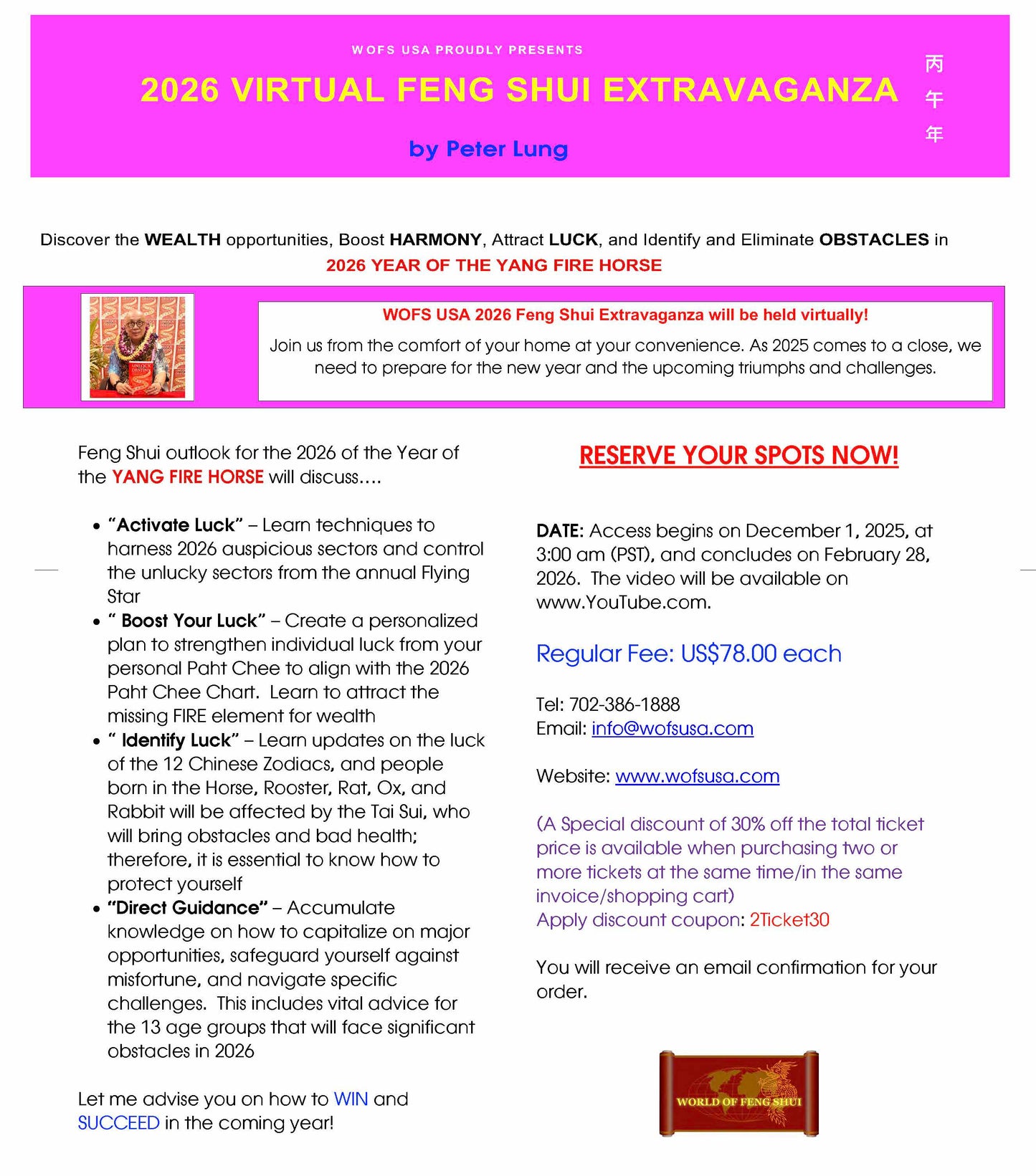 2026 Virtual Feng Shui Extravaganza - Year of the Yang Fire Horse