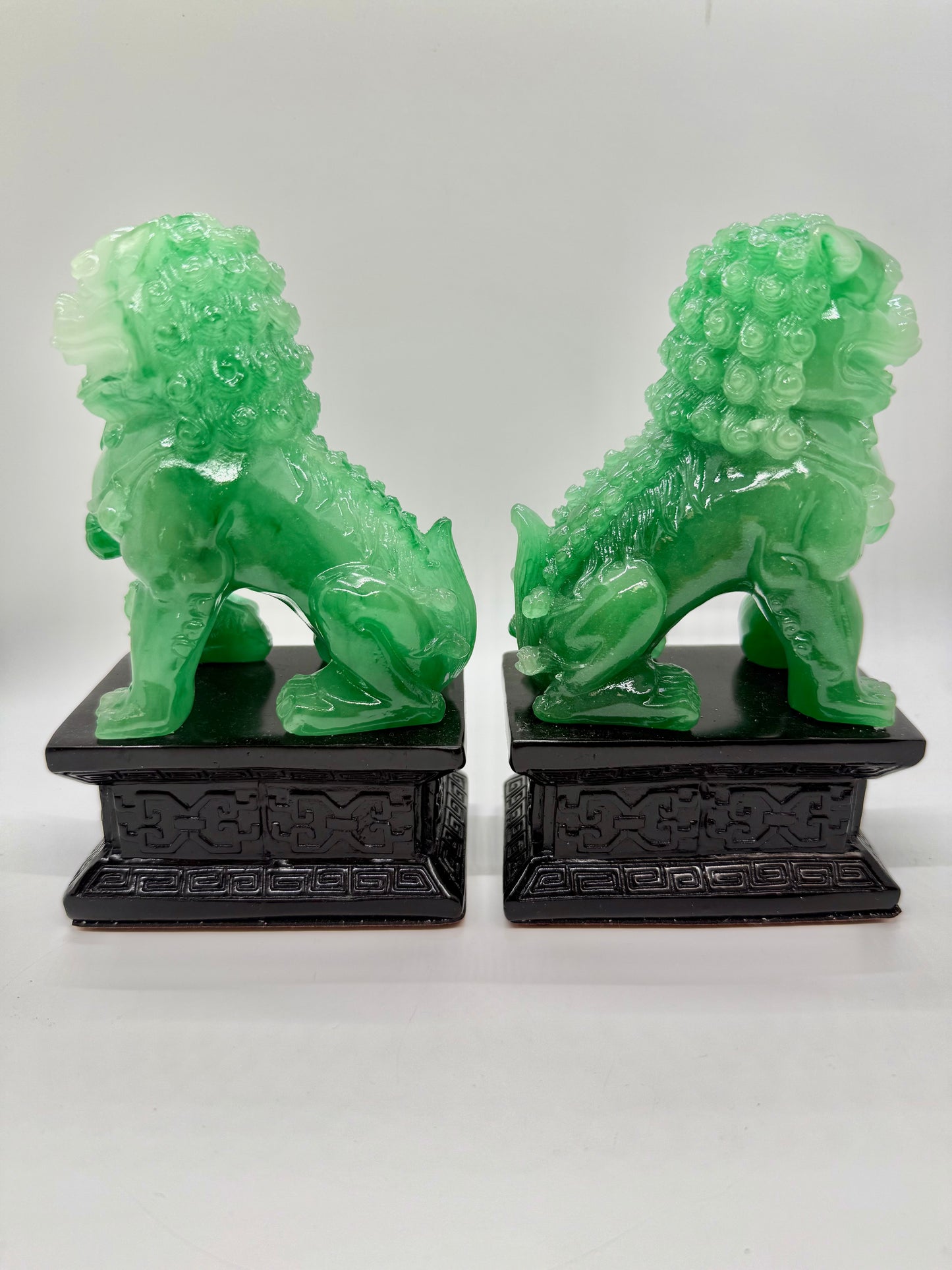 Fu Dogs - 6 1/2" Height - Pair (15942) (Green Color)
