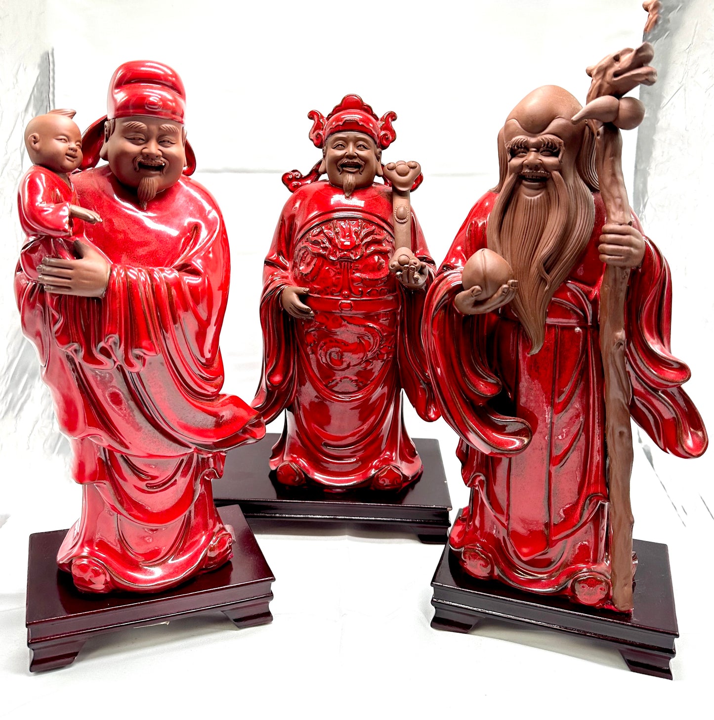 16555 - Fu Luk Sau - 13 Inches Height - 3 Pieces Set