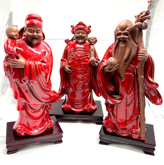 16555 - Fu Luk Sau - 13 Inches Height - 3 Pieces Set