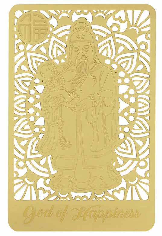 Fuk Luk Sau Gold Talisman Card - 3 Pieces