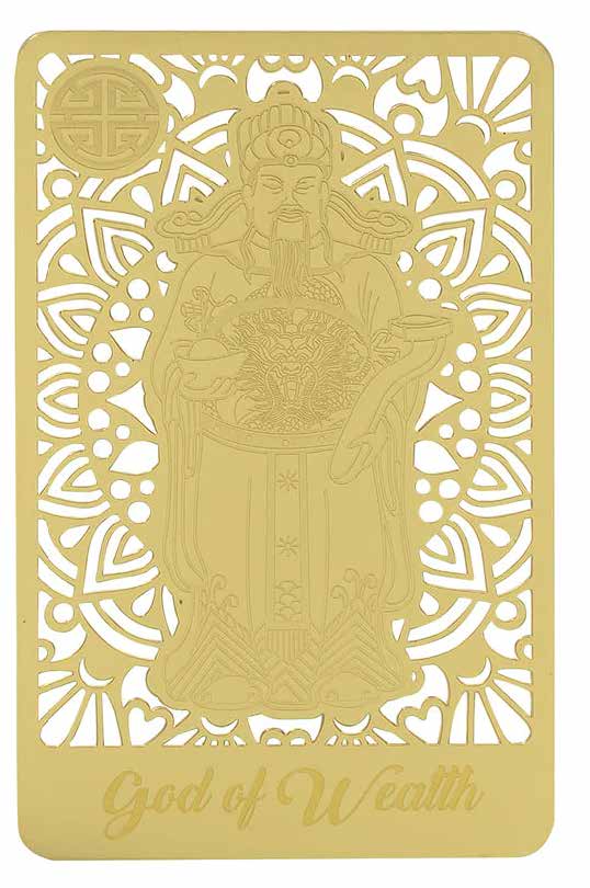 Fuk Luk Sau Gold Talisman Card - 3 Pieces