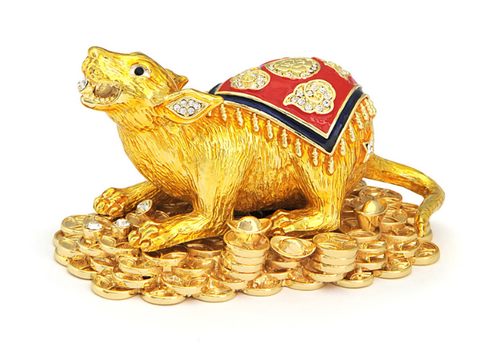 Gold Mongoose Spouting Jewels