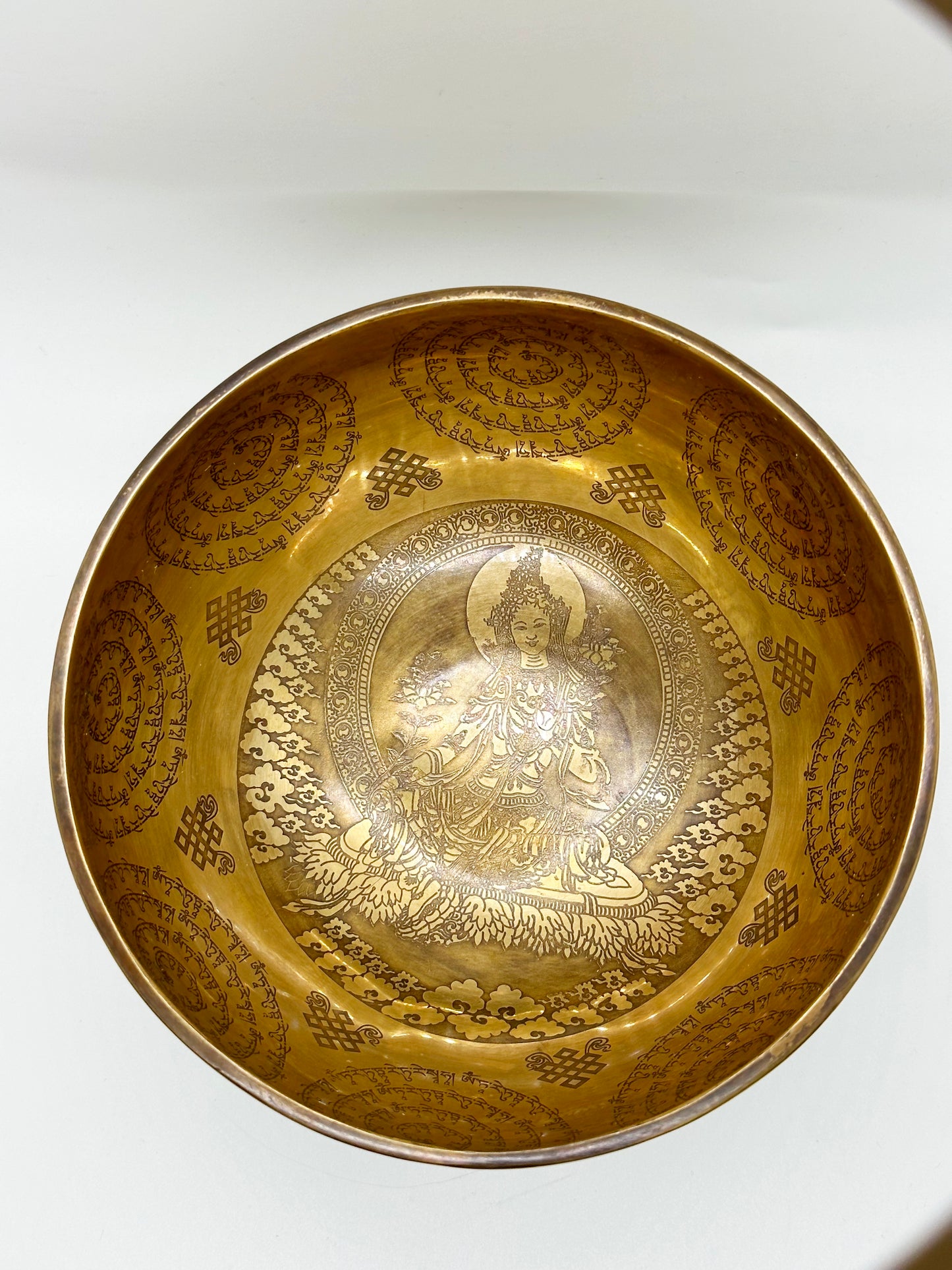 6503 - Green Tara Singing Bowl with Mantra - 7 1/2 Inches