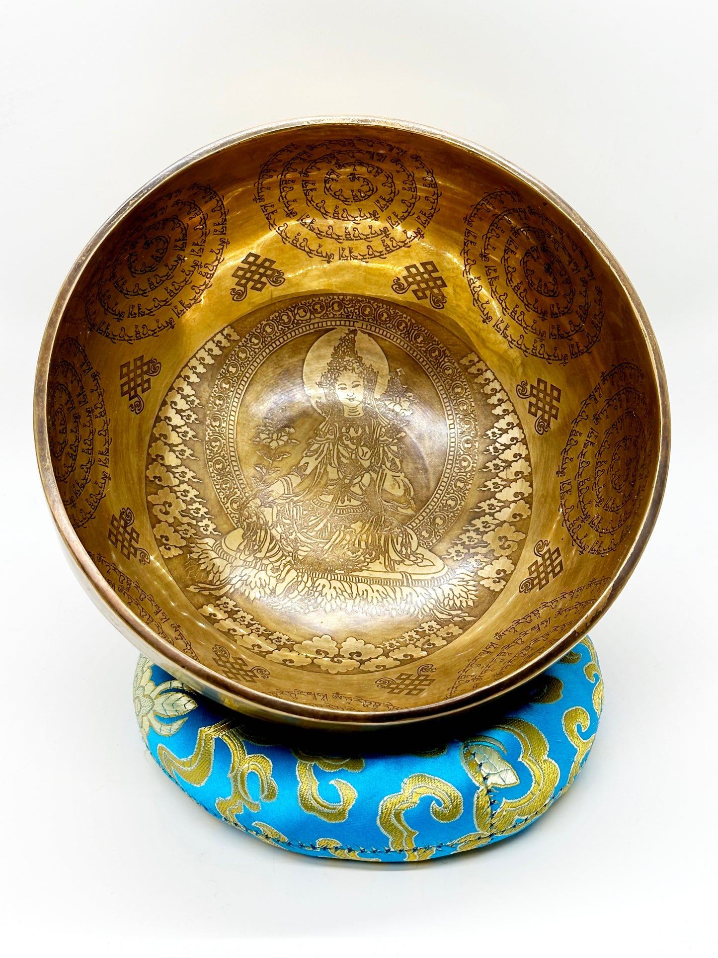 6503 - Green Tara Singing Bowl with Mantra - 7 1/2 Inches
