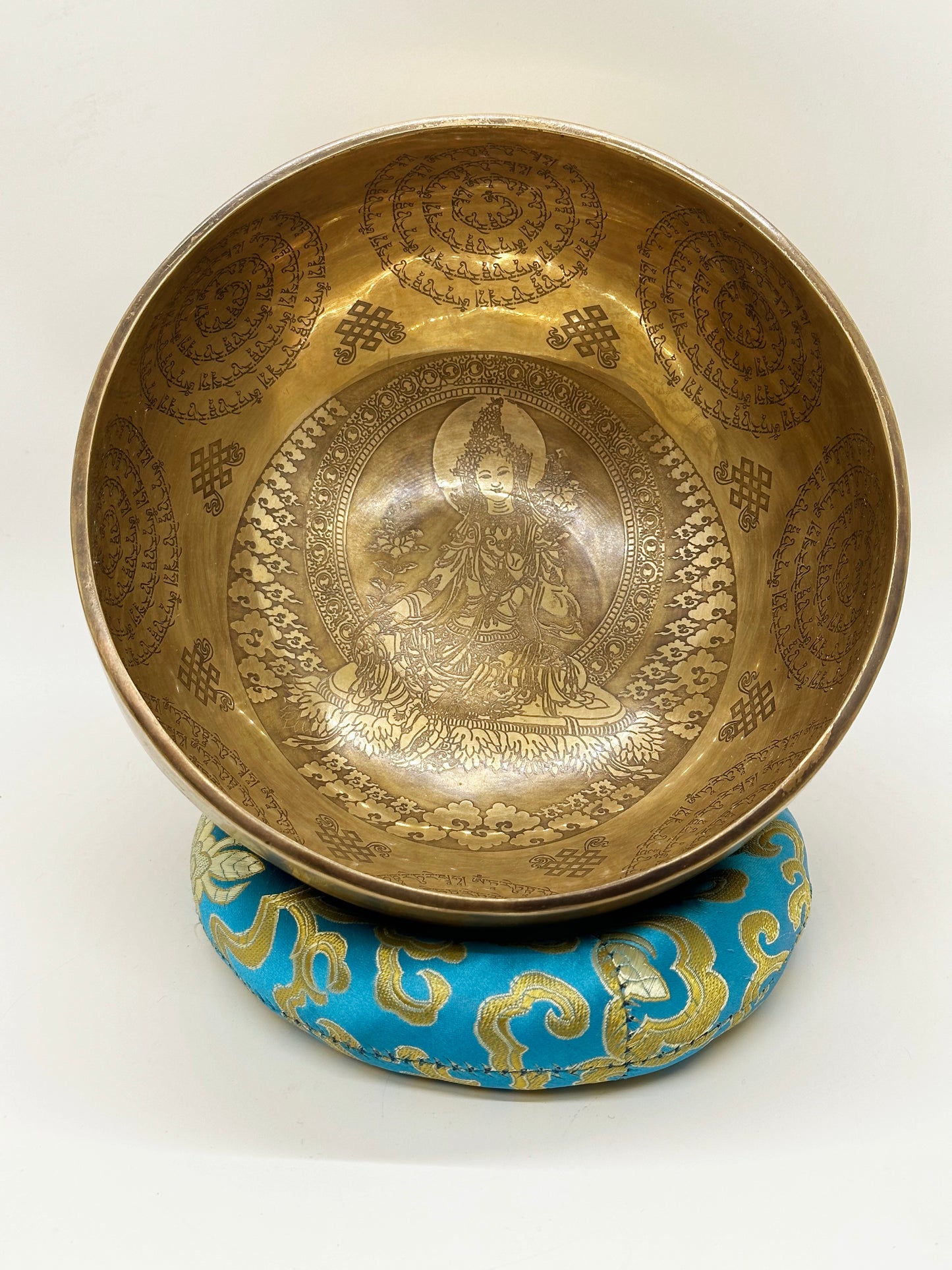 6503 - Green Tara Singing Bowl with Mantra - 7 1/2 Inches
