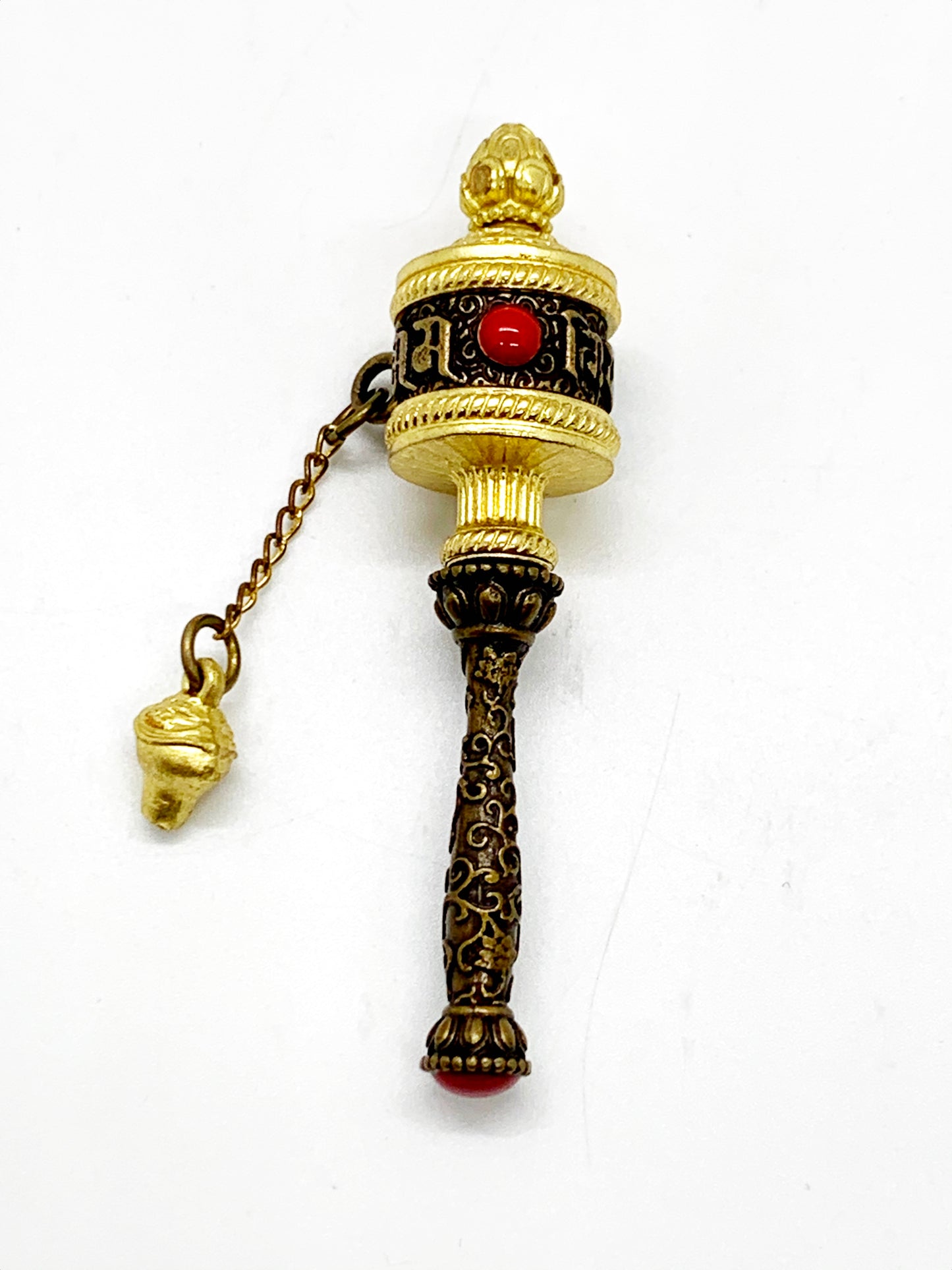Om Mani Padme Hum Prayer Wheel Necklace - 14433
