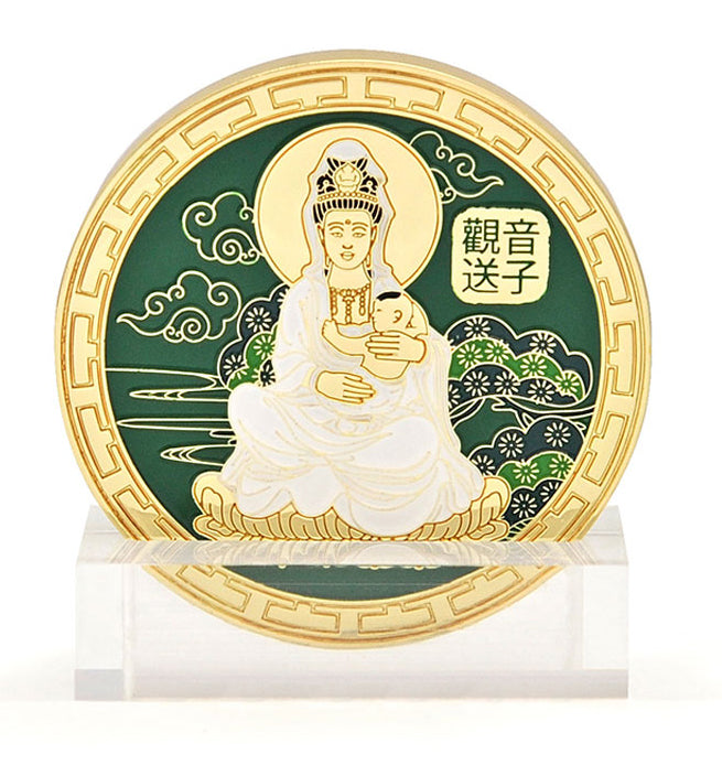 5920 - Kuan Yin Holding A Baby Plaque