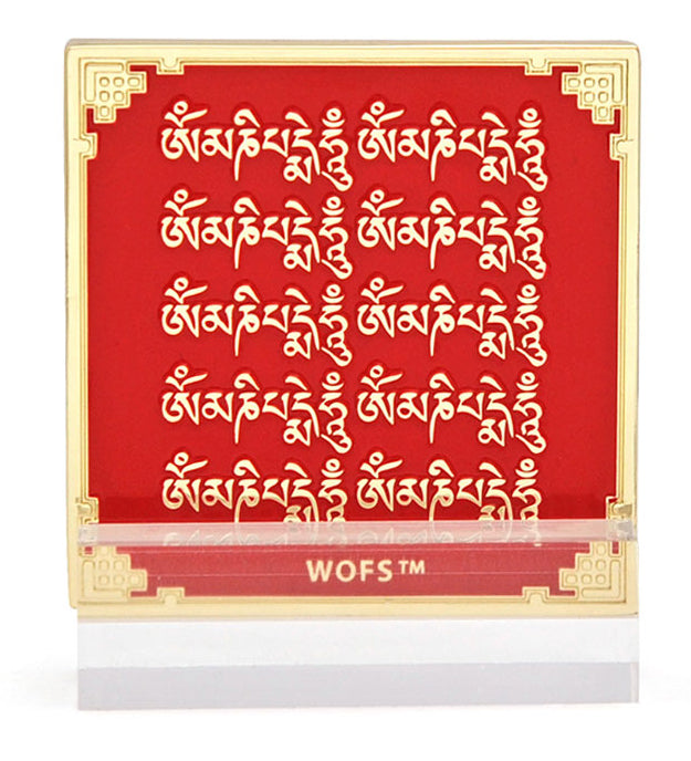 5907 - Kuan Yin on "Om Mani Padme Hum" Mantra Plaque