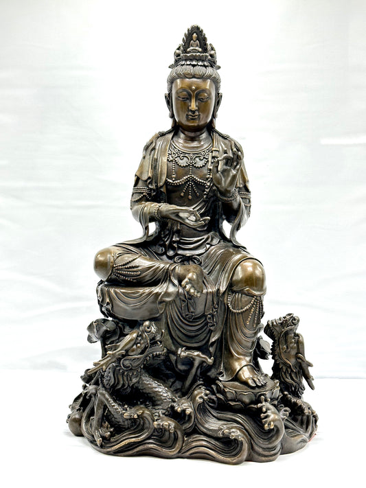 16341 - Kuan Yin Sitting On Two Dragons