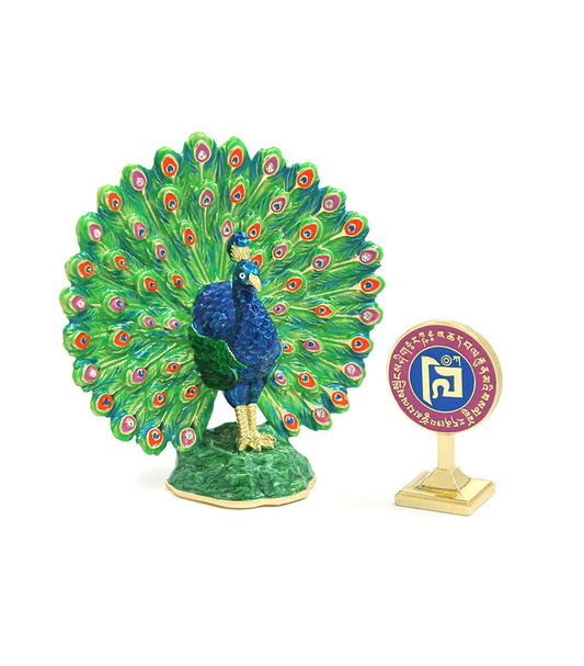 Magic Peacock With Anti-Burglary Plaque - 2 Pieces/Set