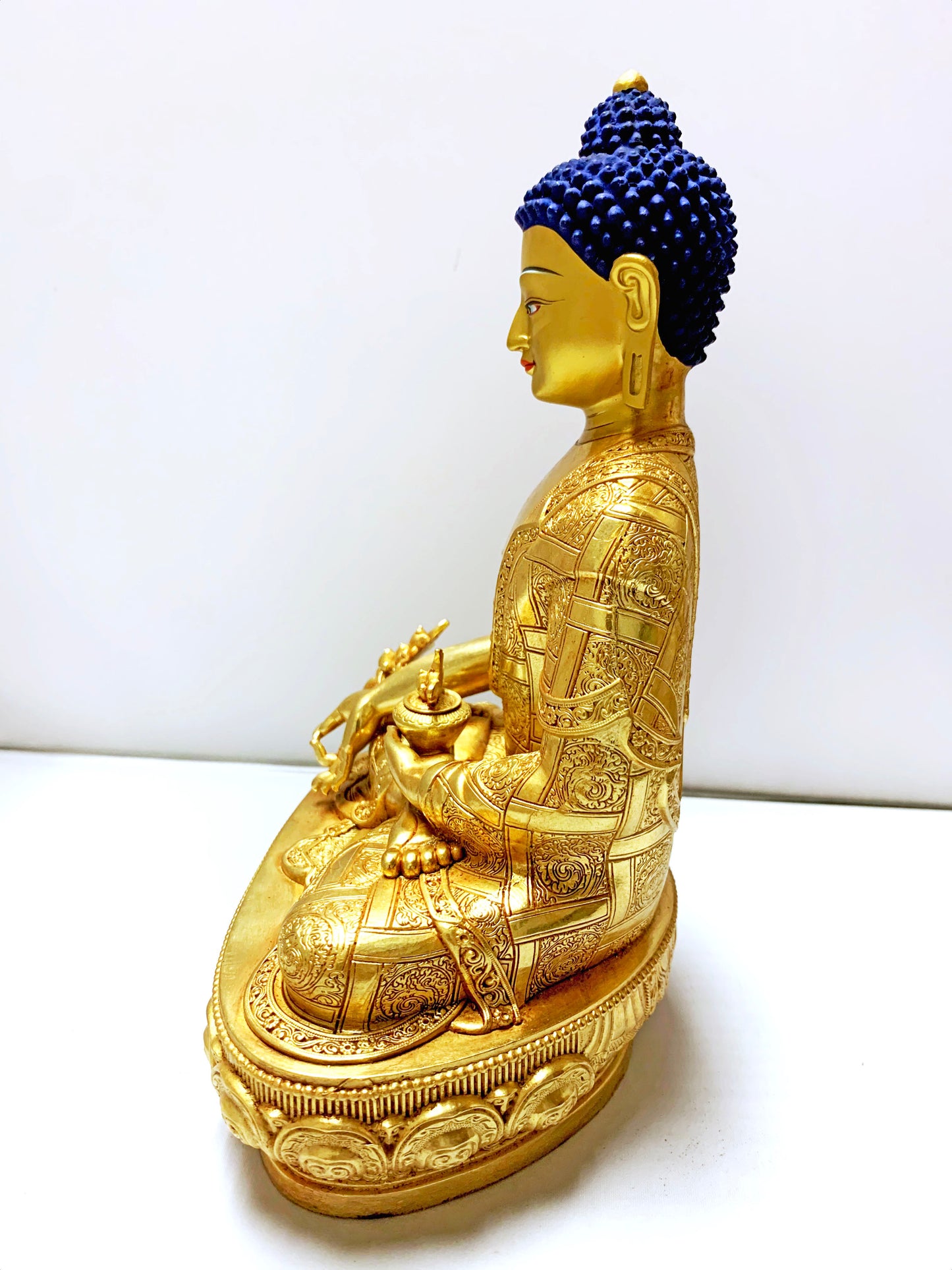 10893 - Brass Golden Medicine Buddha 8 Inches Height