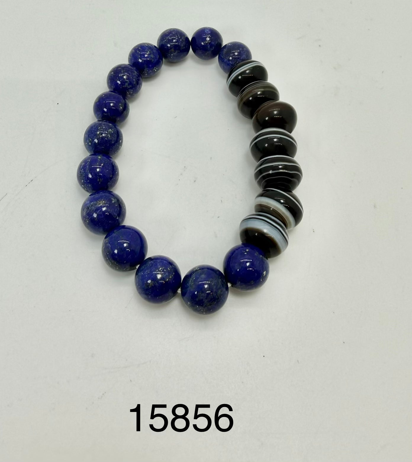15856 - Medicine Buddha DZI with 10mm Blue Lapiz Bracelet