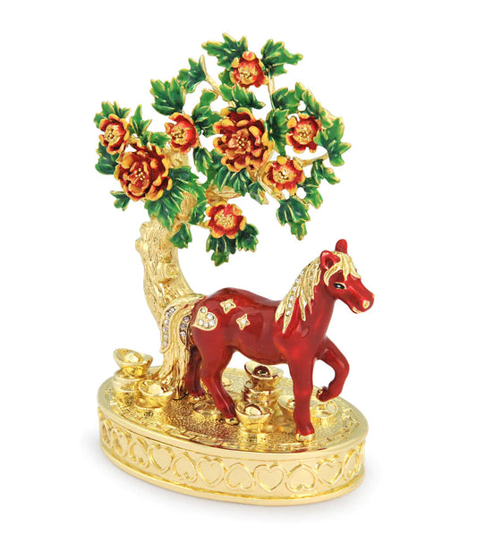 Bejewelled Peach Blossom Tree - Horse