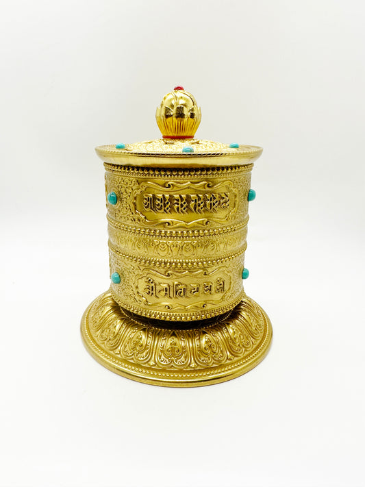 6665 - OM MANI PADME HUM Prayer Wheel - 6 1/2 Inches Height