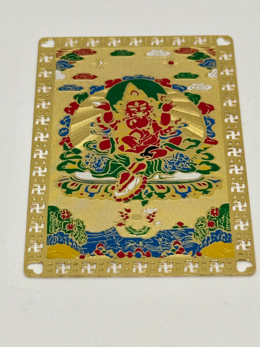 16231 - Red Dzambala Talisman Gold Card for Wealth