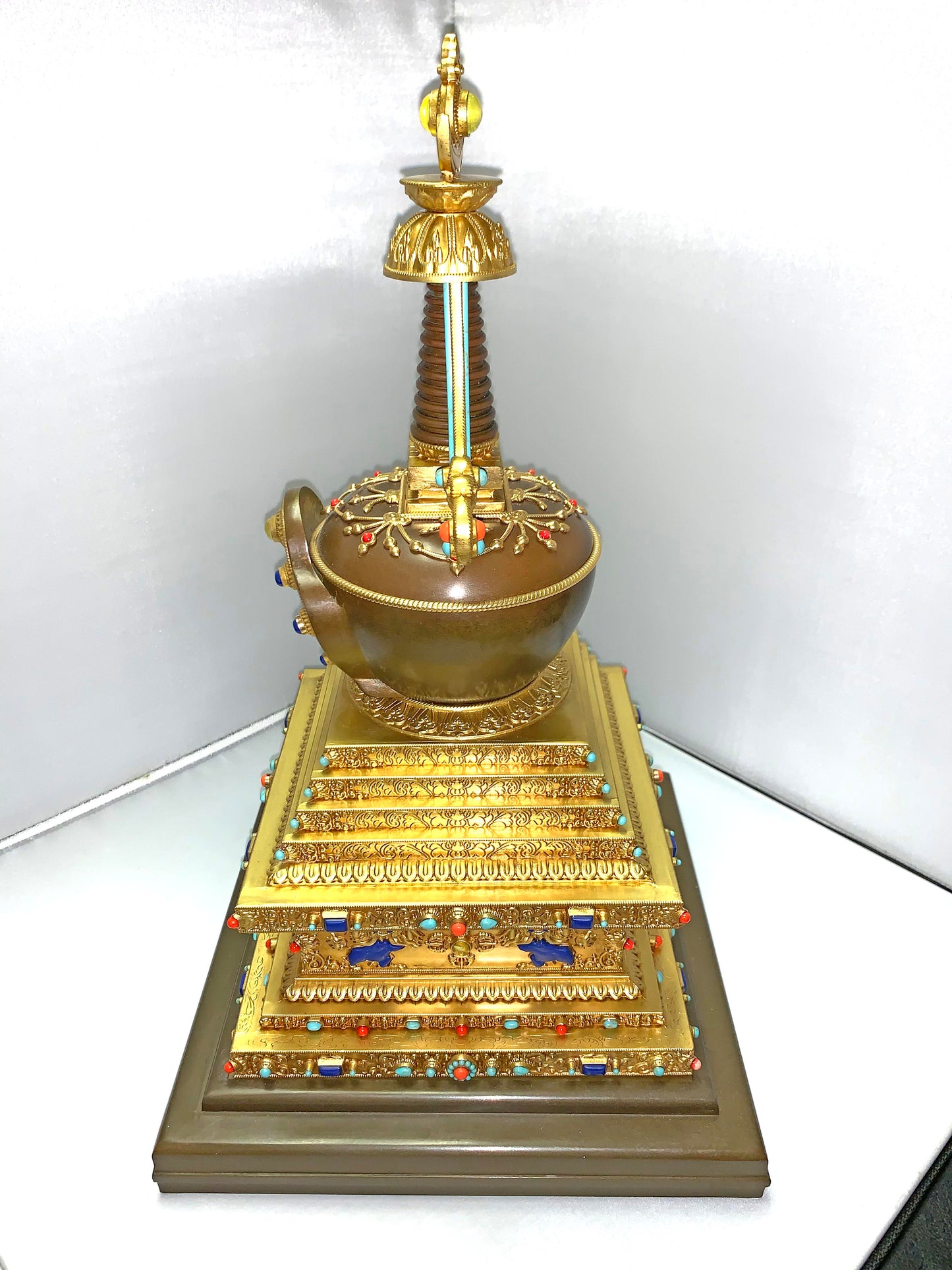 16412 - Bronze Shakayumi Buddha Stupa - 14"H