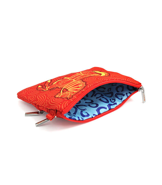 TRIPLE ZIPPER LUCKY POUCH LUCKY VICTORY HORSE (RED) - 7632