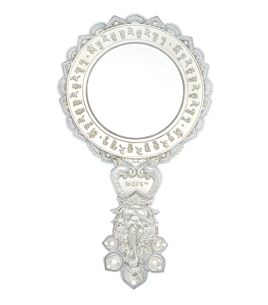 15607 - Tara Peacock Mirror - White Gold Color