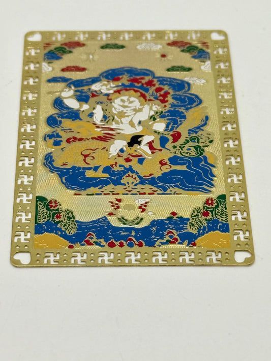 16227 - White Dzambala Talisman Gold Card for Wealth