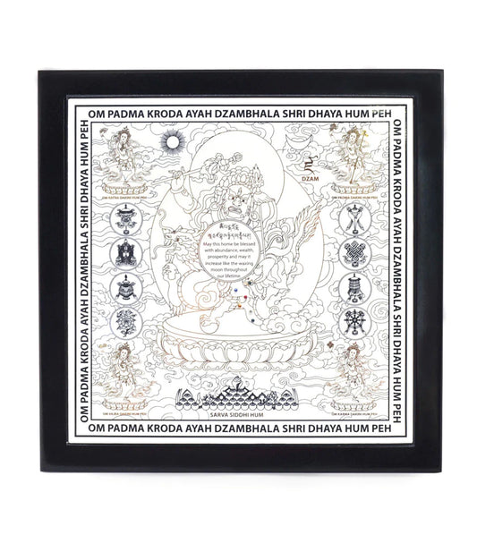White Dzambala with Four Dakini Plaque