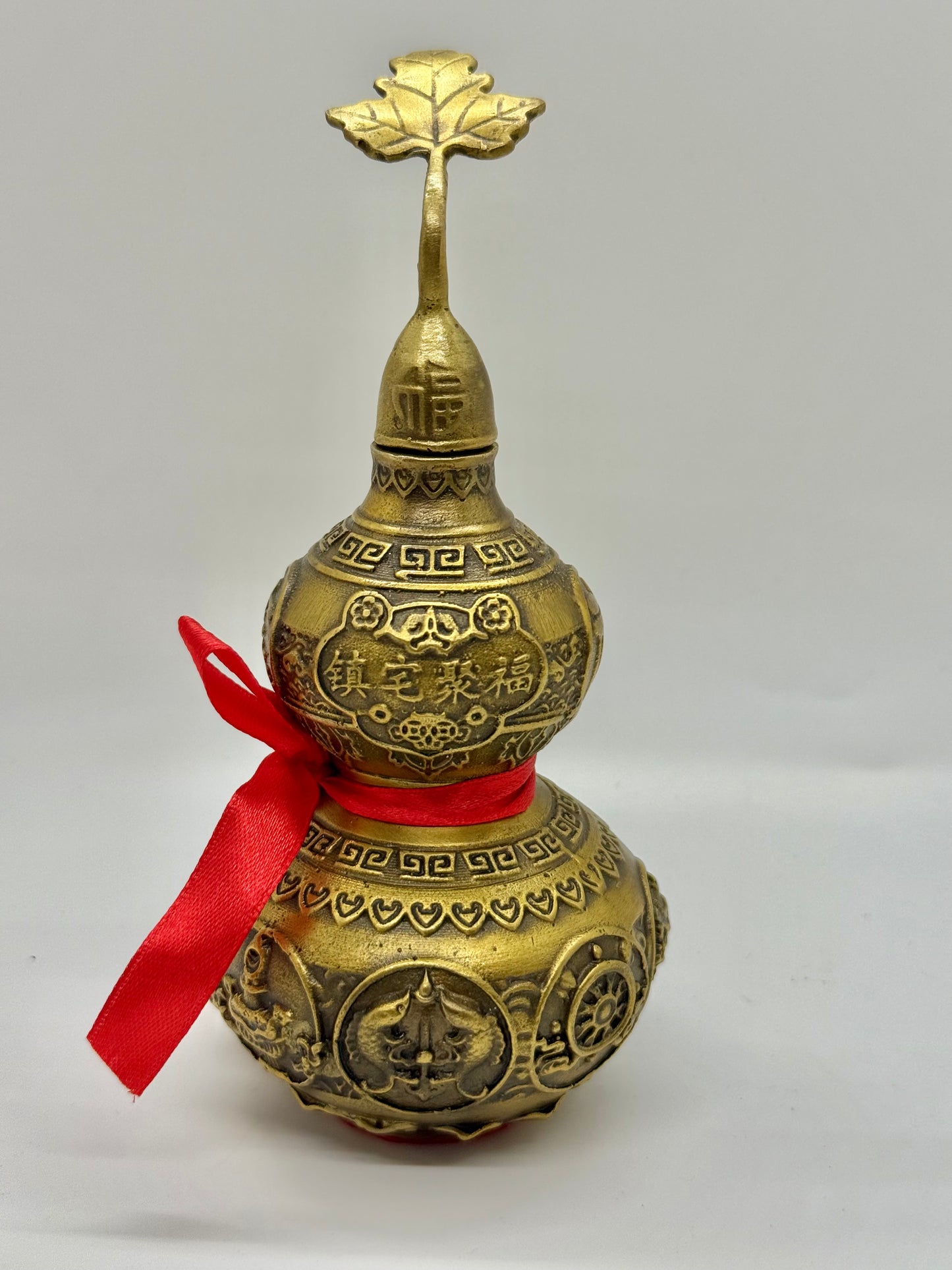 Brass Wu Lou with 8 Auspicious Symbols - 6 Inches Height (3346)