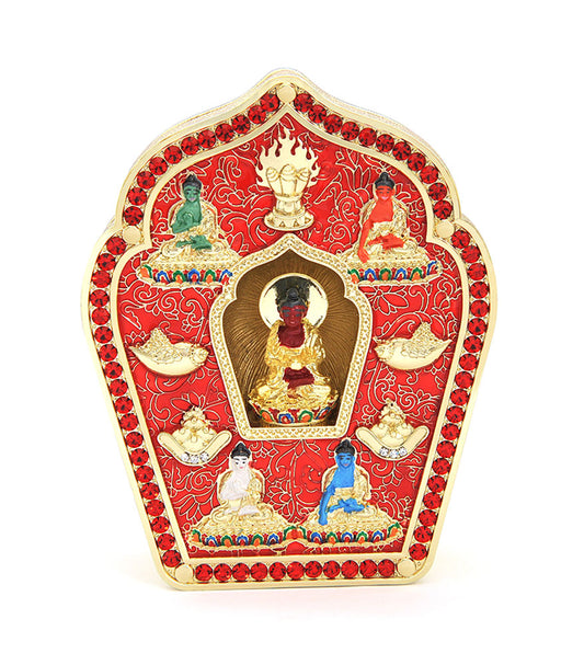 5665 - Amitabha 5 Dhyani Buddhas "Gau" - 4 3/4" Height