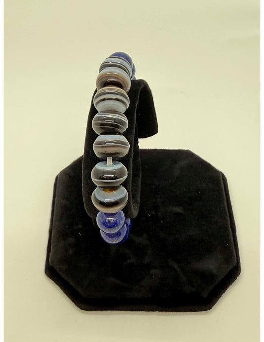 15998 - Medicine Buddha DZI with 10mm Blue Lapiz Bracelet