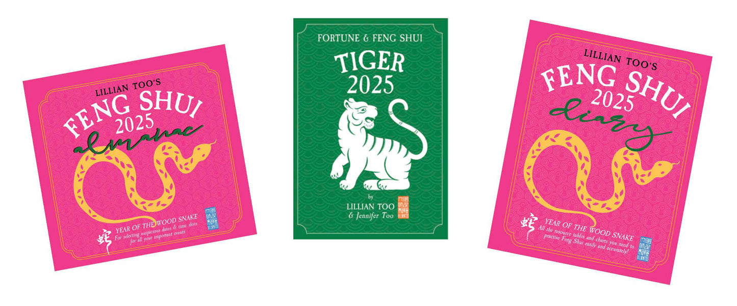 3 BOOKS COMBO - TIGER - Lillian Too & Jennifer Too Fortune & Feng Shui, Feng Shui Diary, Feng Shui Almanac 2025