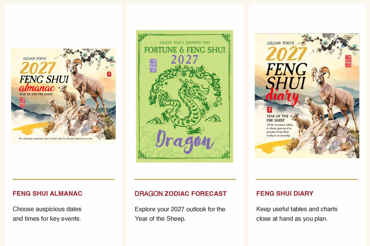 3 BOOKS COMBO - DRAGON - Lillian Too & Jennifer Too Fortune & Feng Shui, FS Diary, FS Almanac 2027 (PRE-ORDER) (Copy) (Copy) (Copy)