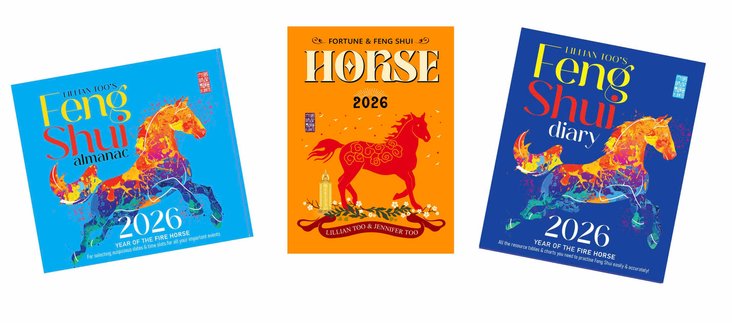 3 BOOKS COMBO - HORSE - Lillian Too & Jennifer Too Fortune & Feng Shui, FS Diary, FS Almanac 2026 - PRE-ORDER