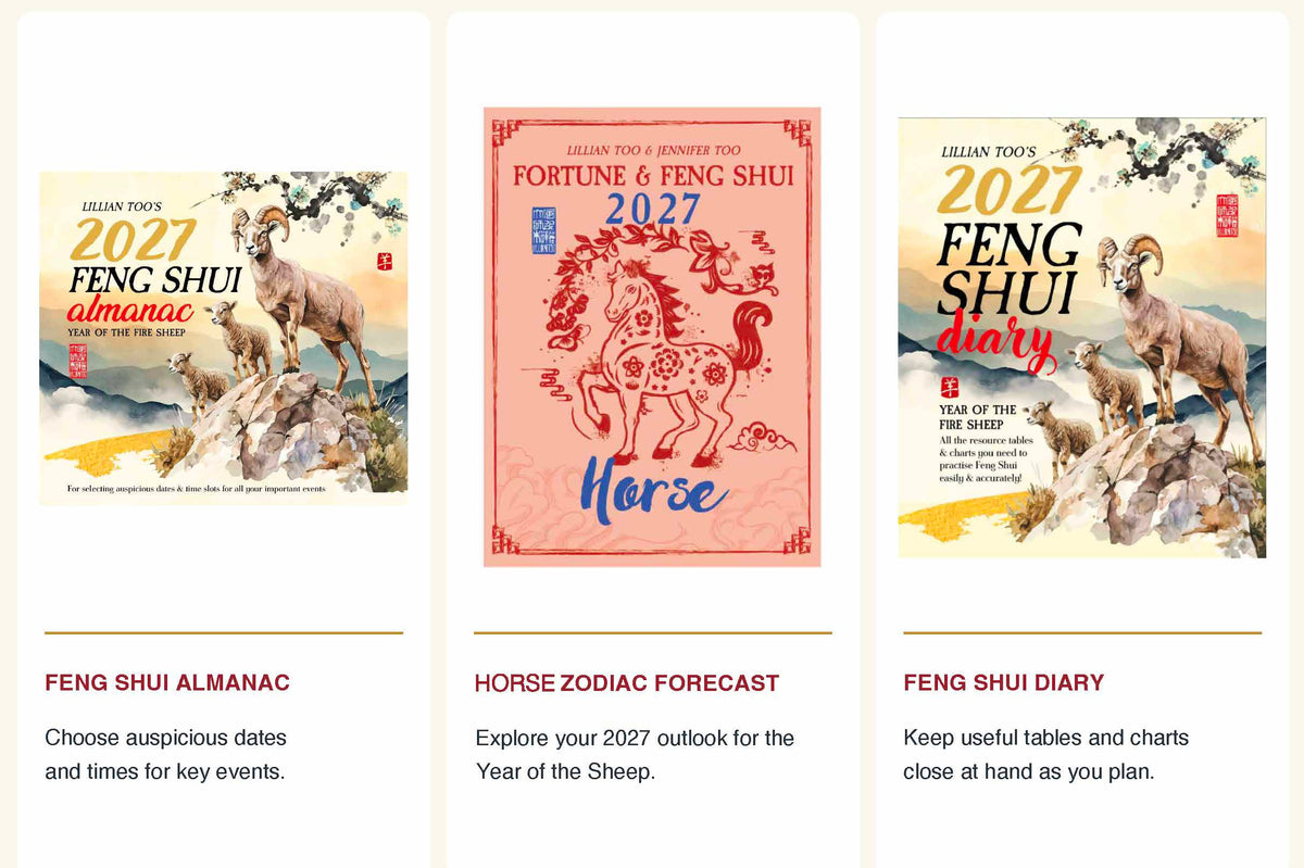 3 BOOKS COMBO - HORSE - Lillian Too & Jennifer Too Fortune & Feng Shui, FS Diary, FS Almanac 2027 (PRE-ORDER) (Copy) (Copy) (Copy) (Copy) (Copy)