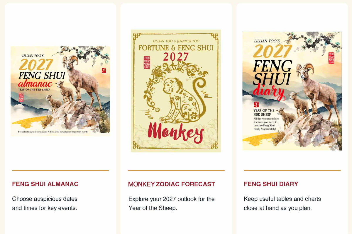 3 BOOKS COMBO - MONKEY - Lillian Too & Jennifer Too Fortune & Feng Shui, FS Diary, FS Almanac 2027 (PRE-ORDER) (Copy) (Copy) (Copy) (Copy) (Copy) (Copy) (Copy)