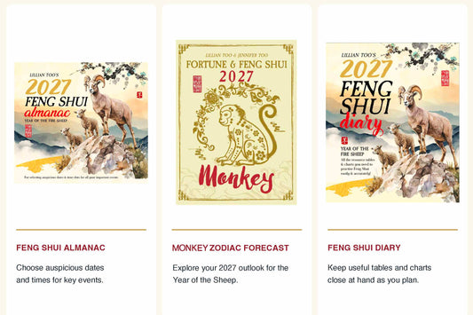 3 BOOKS COMBO - MONKEY - Lillian Too & Jennifer Too Fortune & Feng Shui, FS Diary, FS Almanac 2027 (PRE-ORDER) (Copy) (Copy) (Copy) (Copy) (Copy) (Copy) (Copy)